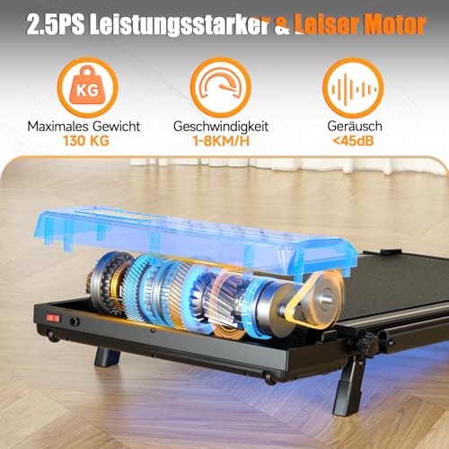 Dskeuzeew Laufband Klappbar mit Neigung - 4 in 1 Walking Pad mit 5% Steigung für Zuhause Laufpad Gehband Lauf Laufbänder – Bild 4