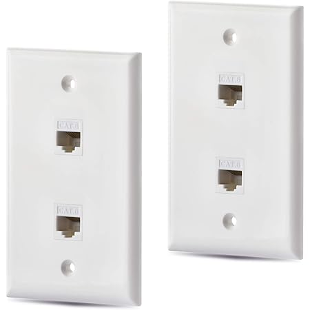 VCE Placa de Pared de 2 Puertos -RJ45 Cat6 Hembra a Hembra Keystone ...