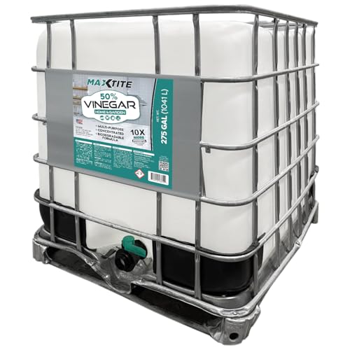 MAXTITE Ultra-Strength 50% Vinegar - 275 Gallon Tote - Acetic Acid - Perfect For Commercial Or Industrial Use - Refill Your Own Bottles or For Use As An Ingredient