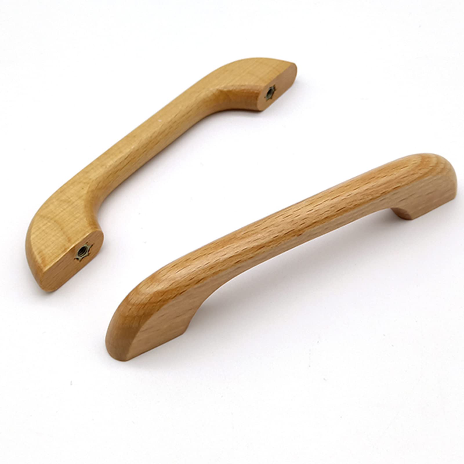 Mnghayyr One Color Wooden Cabinet Handles， Wooden Cabinet And Drawer Handles With 35-192Mm Hole Distances Pack Of 2