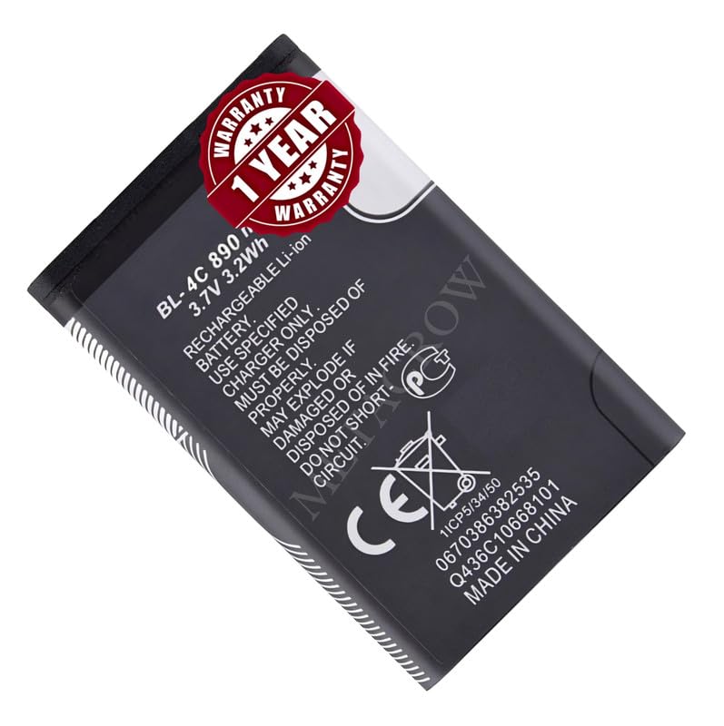 Image of Original BL-4C Part Compatible with Nokia 1202 1661 1662 2220s 2650 2652 2690 3108 3500c 5100 6100 6101 6125 6131 6131 NFC 6136 6170 6260 6300 6300i 6301 7200 7270 C2-05 X2-00 1 Year Warranty MTR
