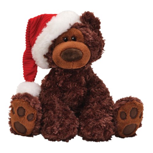 Gund Fun Gund Christmas Philbin Chocolate Bear with Santa's Hat 12