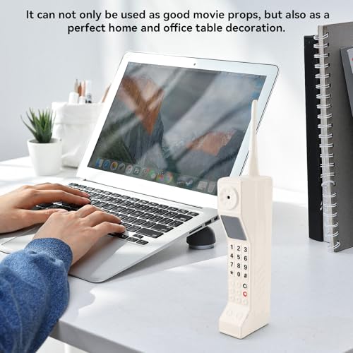 Retro 80s 90s Vintage Brick Cell Phone Ornament, Old School Brick Cell Phone Prop for 80s 90s Party Photography Movie Scene Home Desktop Decoration (White) by Frdhee - Used condition - Image 6