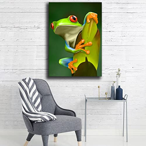 Zeezfa Frog Red Eyed Tree Frog, Animals Wild Canvas Art Poster And Wall Art Picture Print Modern Family Bedroom Decor Posters 16X24Inch(40X60Cm) #TOP4