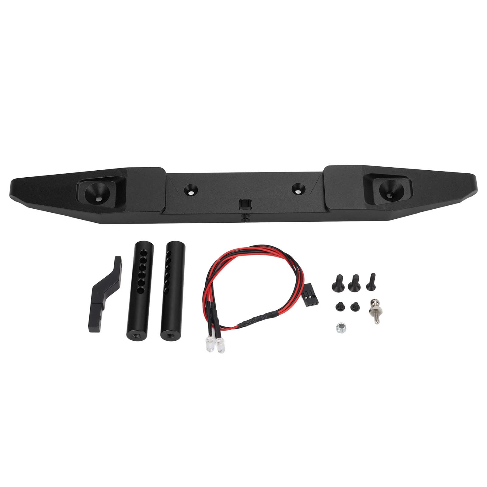 Parachoques de montaje trasero RC, parachoques trasero de aleación de aluminio, piezas mejoradas, accesorios para Axial SCX6 1/6, coche trepador de control remoto (Negra)