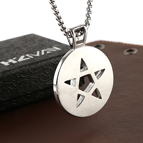 HZMAN Supernatural Devils Trap Symbol Sigil Stainless Steel Pendant Necklace Pentagram Anti Possession