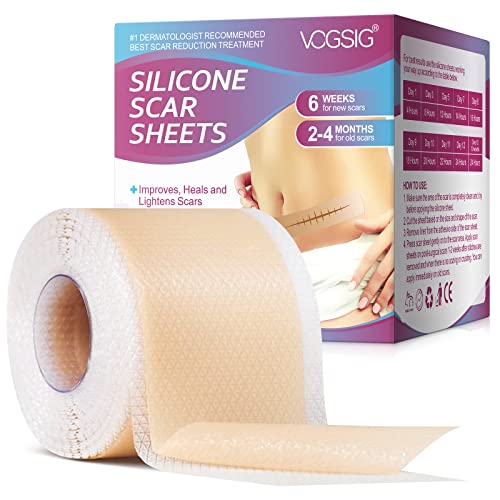 Image of Silicone Scar Sheets(1.6"x 75"-1.9M),Silicone Scar Tape, Professional Silicone Scar Tape, Silicone Scar Strips, Silicone Tape for Scars, Keloid, C-Section, Surgery, Burn, Acne