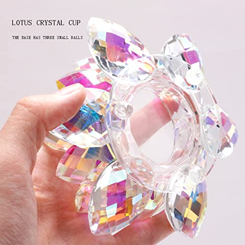 Tazón de vidrio Lotus para uñas con tapa grande miniatura 6