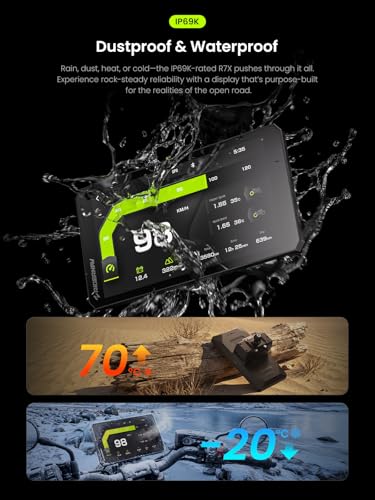 Image of R7X Wireless Motorcycle Apple CarPlay & Android Auto Screen, Quick-Release Cradle (BMW-Style Convenience), 7 inch 1200 Nits 60fps Display, IP69K Waterproof, Action Camera Control, Universal Fit
