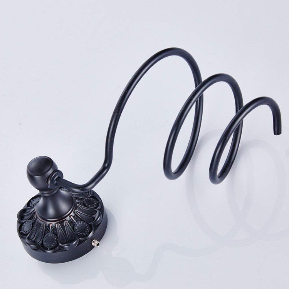 GZZ Titulaire de sèche-Cheveux en Spirale Noir Haut de Gamme de Salon de Coiffure d'hôtel, Pendentif européen de matériel de décoration de Salle de Bains Antique