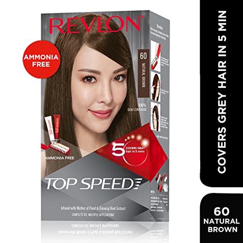 Image of Revlon Top Speed Hair Color For Woman - Natural Brown 60 (with Outrageous Conditioner 190 ml)