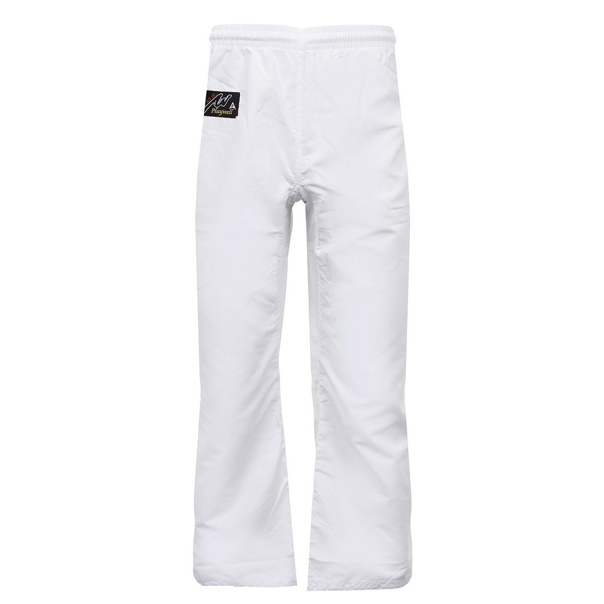 Playwell Elite Karate Suave Micro Fibra Blanco Ultra Ligero Artes Marciales Pantalones - Blanco