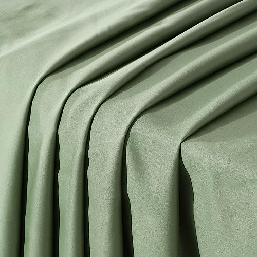 Image of NAKSH Single Bedsheet Cotton 210 TC Plain, Moss Green | 1 Bedsheet for Single Bed (54 x 90 Inch) and 1 Pillow Cover