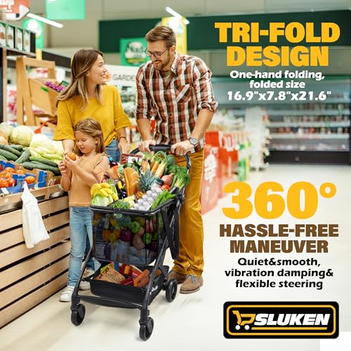 Keoslpy Folding Shopping Cart With Wheels thumb #3