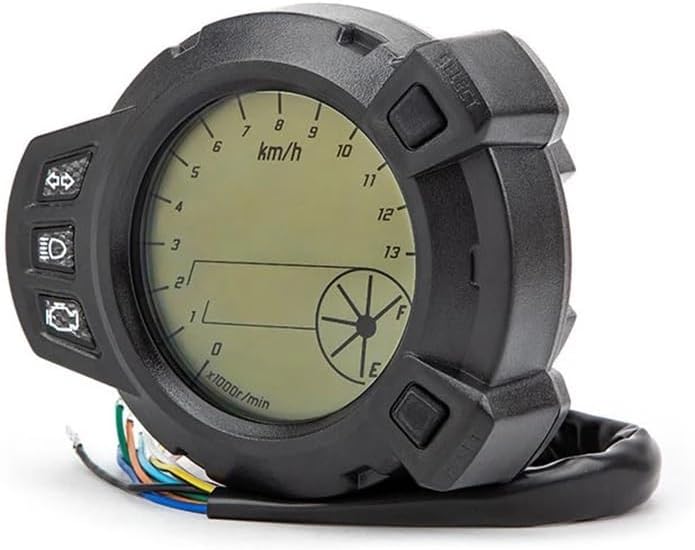 Motorcycle Speedometer Gauge Motorcycle Tachometer Tachometer Gauge DC 12V LED Digital Odometer Fuel Meter Gauge 7-Color Backlight for BWS125