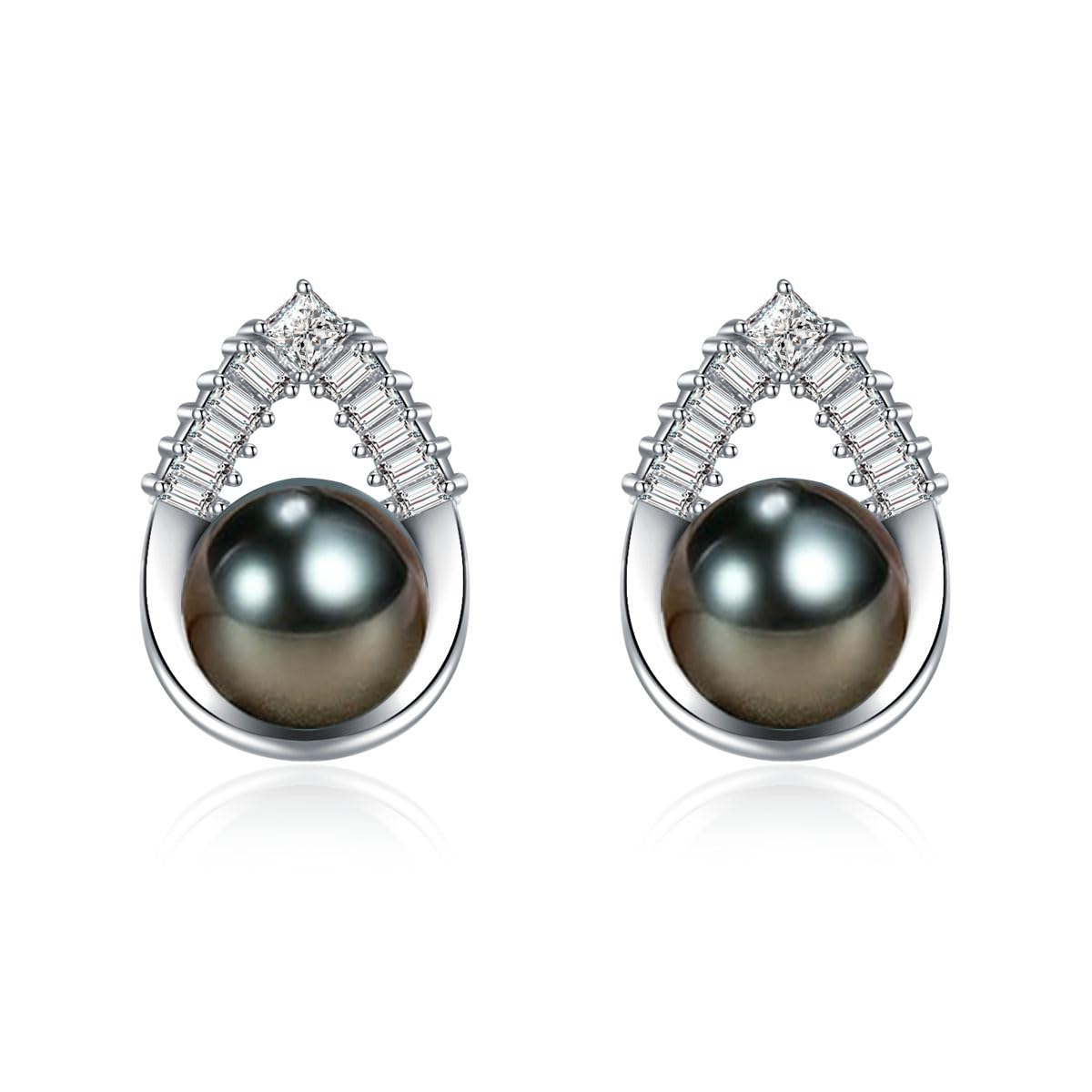 Gift for Wife -Tahitian Black/Freshwater Cultured-Pearl-Earrings-Gifts for Women Wedding Birthday...