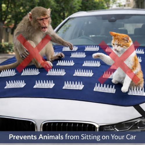 Image of Axmon Magnetic Car Bonnet Cover with Anti-Theft Spikes | Waterproof Universal Protector from Dogs,Monkeys, Dust and UV Rays | Blue