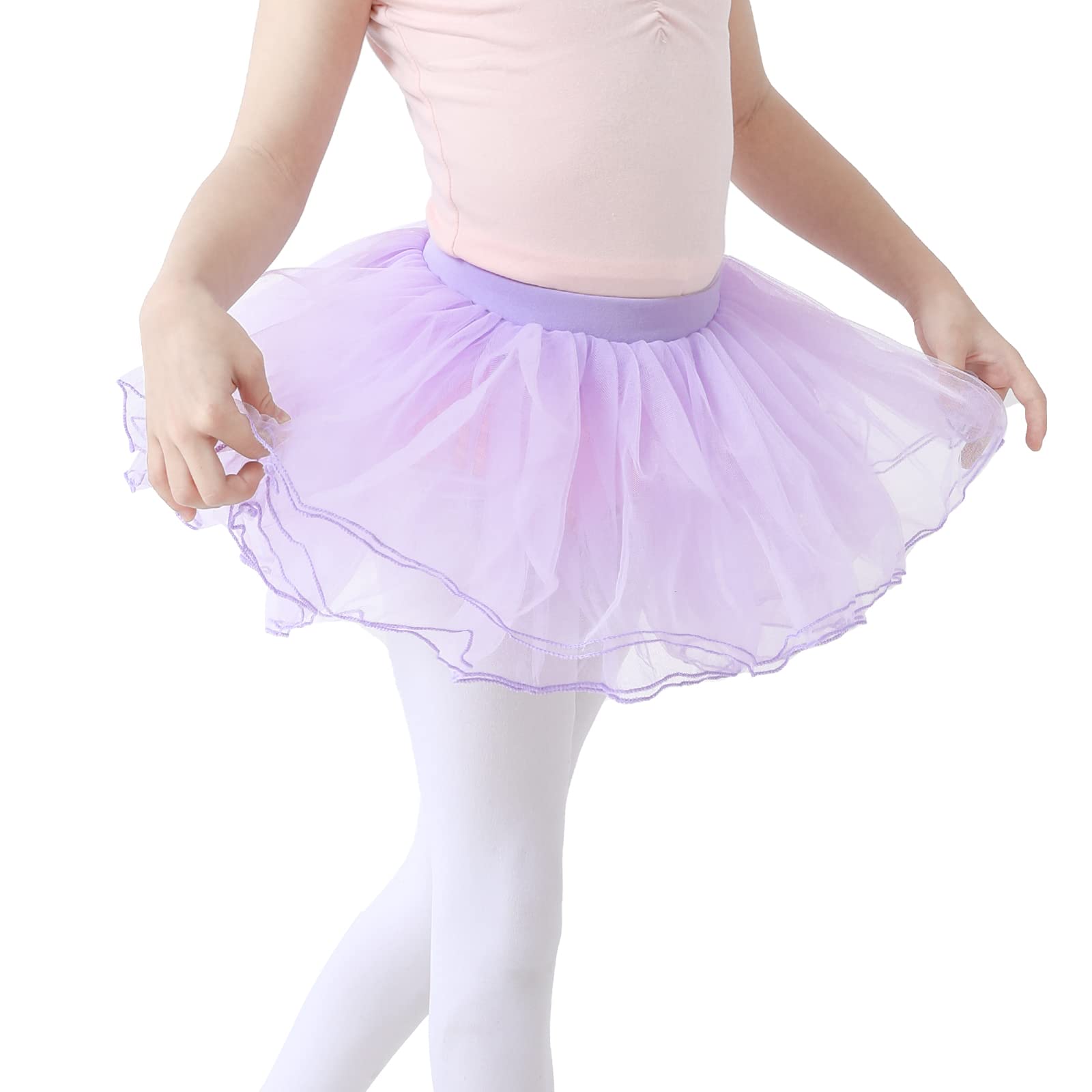tanzdunsjeGirls Tutu Skirt, 4 Layers Tulle Fluffy Tutu Ballet Skirt Princess Dress for Ballet/Dance/Halloween Party/Daily Wear