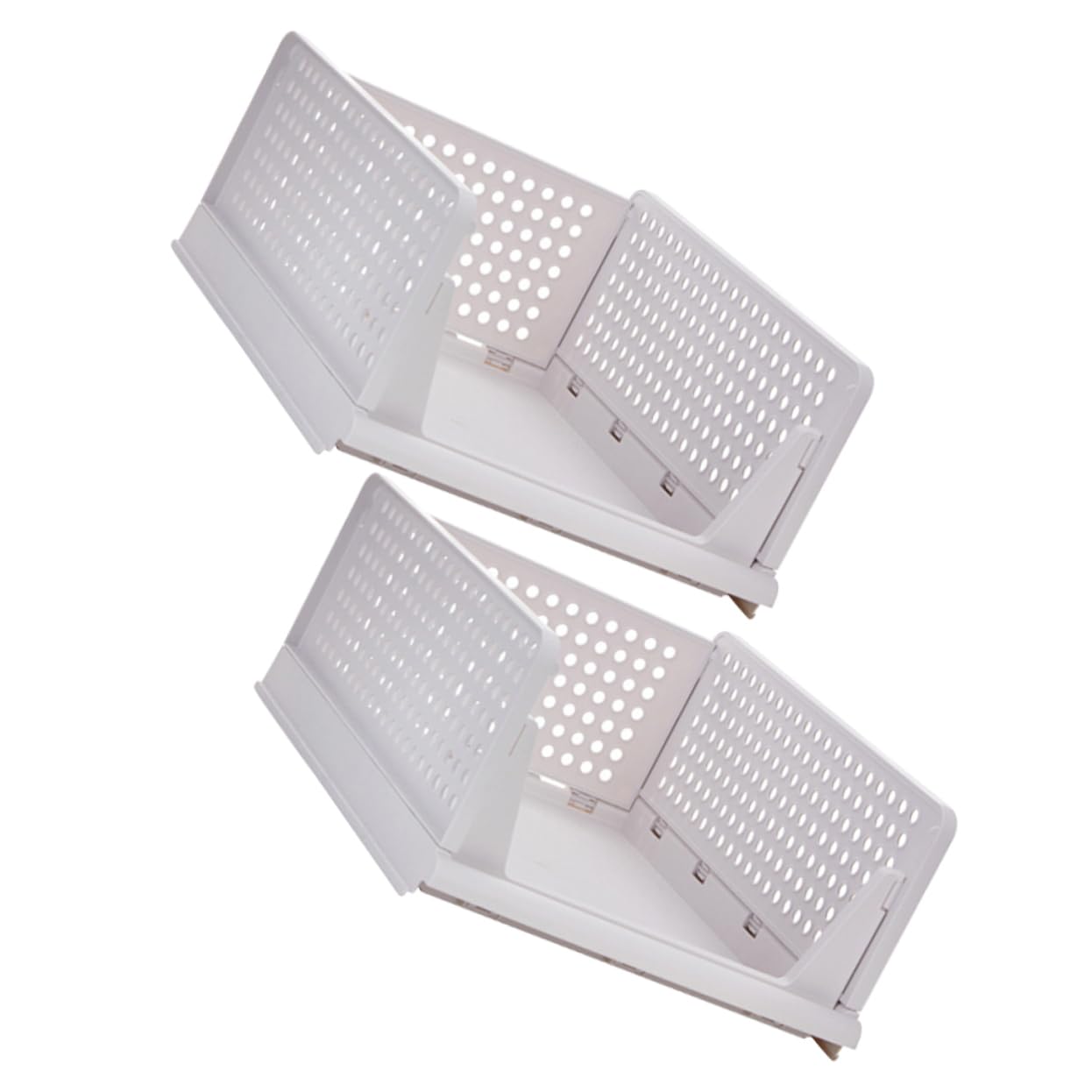 Artibetter Organizzatore per Vestiti a Cassetti in Plastica Staccabile e Ventilato per Armadio Camera Compartimenti Multipli, 2 Pezzi