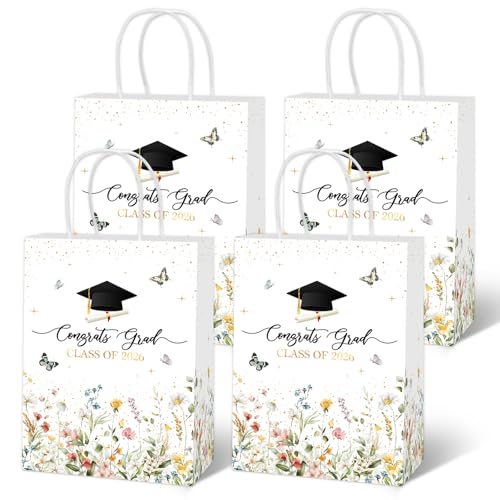 Sacs cadeaux de remise de diplôme fleurs sauvages Lecheme 24 pièces