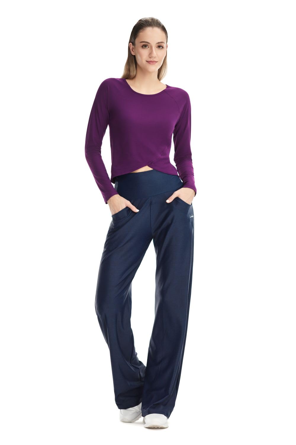 WINSHAPE Damen Trainingshose Functional Comfort Wide Leg Pants Cul105c “high Waist” im Jeans Print