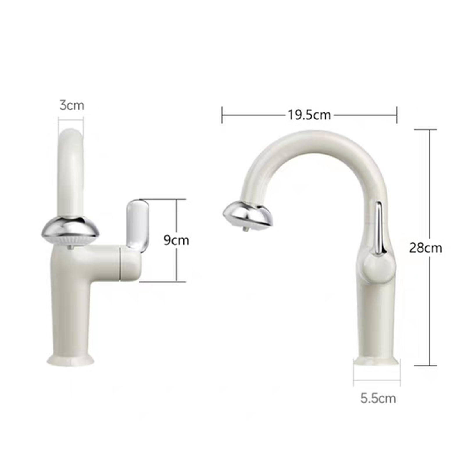 Rubinetto da Bagno Miscelatore Estraibile A 2 Funzioni per Lavabo da Bagno Acqua Calda E Fredda In Ottone Moderno Colore Rosso