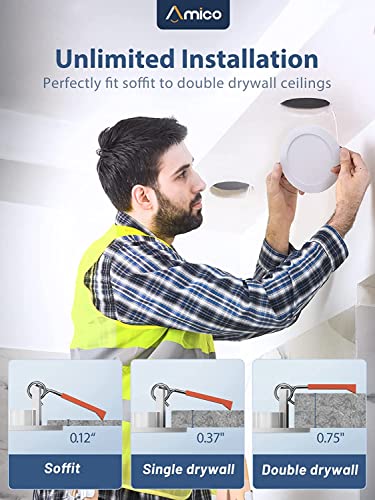 Amico 4 Pack 6 Inch 5Cct Ultra-Thin Led Recessed Ceiling Light With Junction Box, 2700K/3000K/4000K/5000K/6000K Selectable, Dimmable Can Light, 1200Lm High Brightness Downlight,15W Eqv 130W,Etl #TOP2