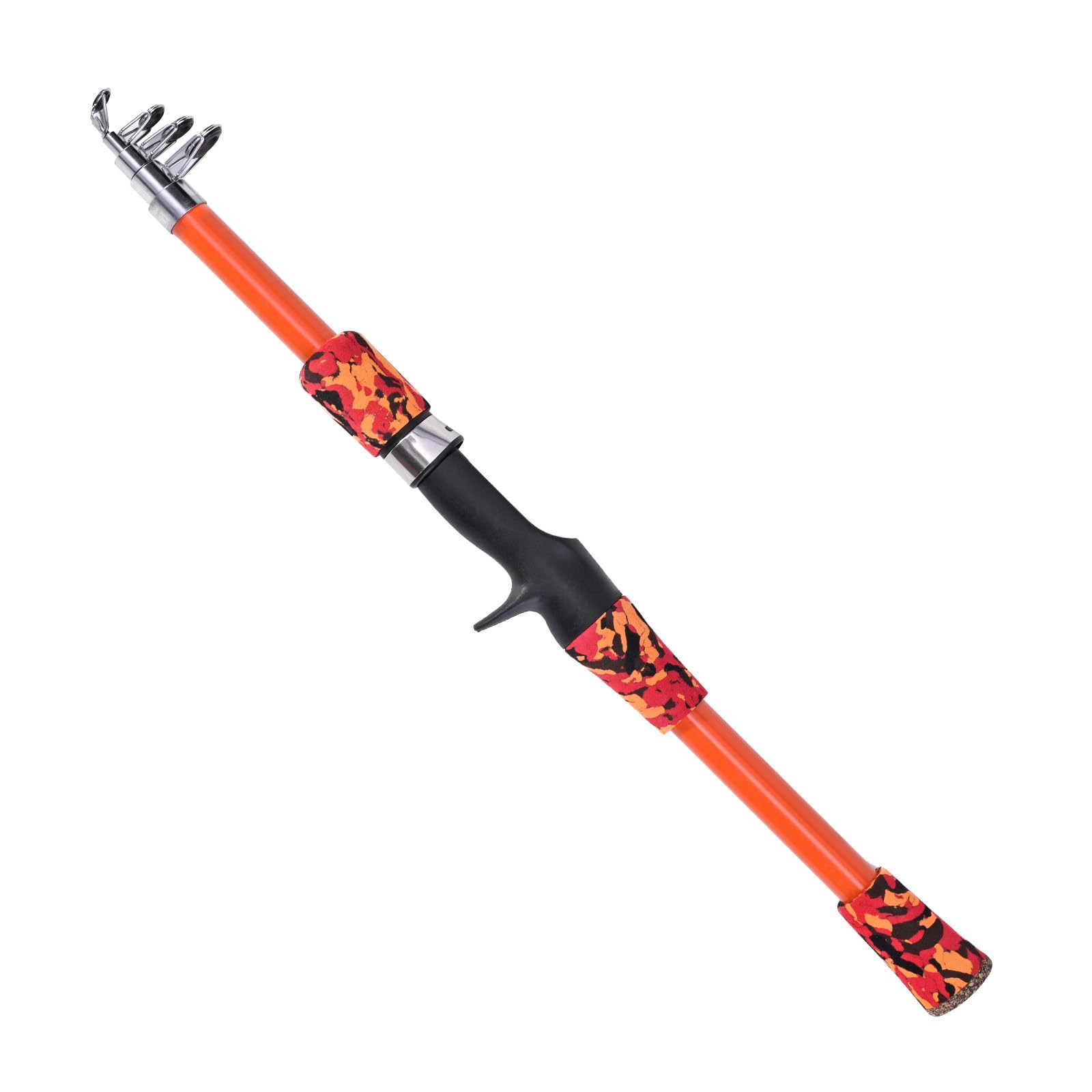 Funien Pole Fishing Pole 165cm Telescopic Fishing Rod for Child Ages 512 Fishing Rod for Saltwater Travel (Orange)