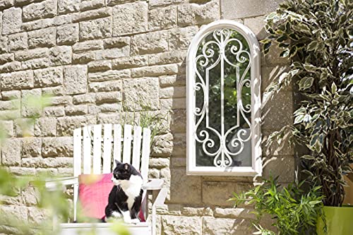 La Hacienda Aston & Wold Spiegel für drinnen und draußen, mit Schnörkelbogen, Steinoptik
