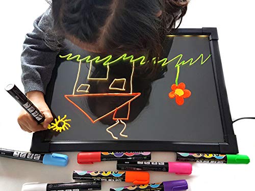 Sensory Acrylic LED Message Writing Board Illuminated Light Dry Erase Board Kids Drawing Painting Board Doodle Graphics Tablets Boys Girls Birthday Christmas Gift - Thumbnail 3