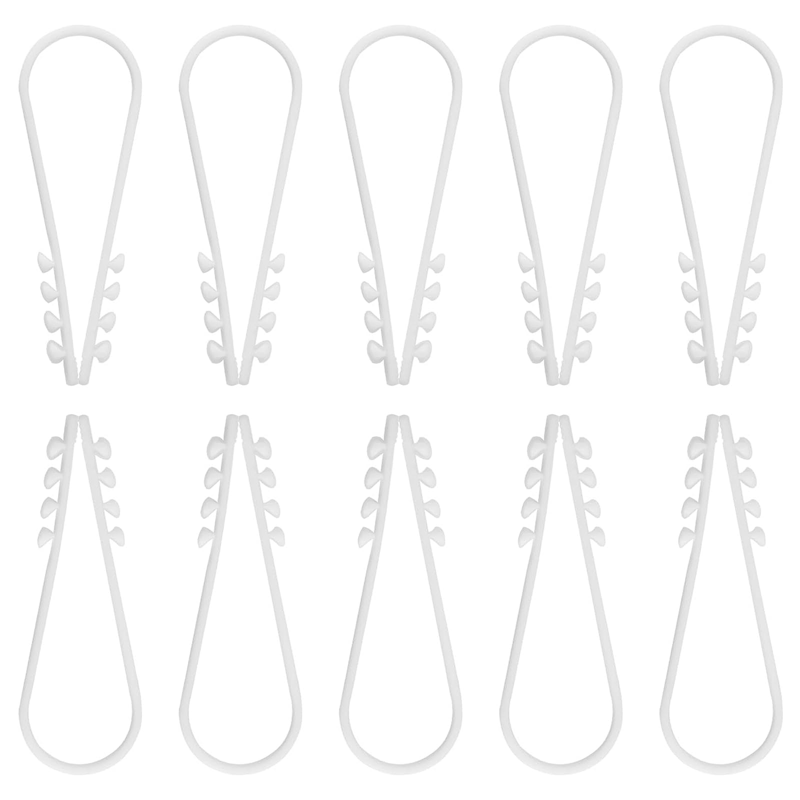 Chevilles à Boucle, Plage de Serrage 5-10mm, Lot de 100 Cheville à Enfoncer, Colliers de Serrage Ronds, Chevilles Passe Câble à Enfoncer,Chevilles Colliers de Serrage,pour la Fixation de Câbles Tuyaux