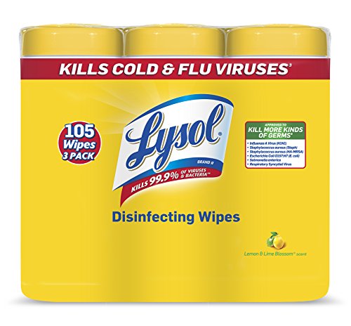 Lysol Disinfecting Wipes, Lemon & Lime Blossom, 105 Wipes (3 Packs of 35 Wipes)