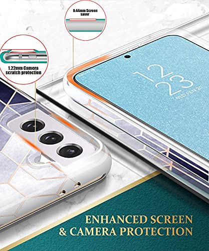 Luolnh Galaxy S21 Case,Samsung Galaxy S21 Case For Girl Woman,Brilliant Marble Design Shockproof Soft Silicone Rubber Tpu Bumper Cover Skin Phone Case For Samsung S21 5G(Geometric Blue Lattice) #TOP4