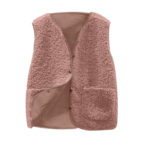 SYDUZAX Gilet Sans Manches Femme Doux Veste Automne Hiver Polaire Femme Chic et Élégant Blouson Matelassée avec Boutons Femme Couleur Unie Manteau Femme Chaud Grande...