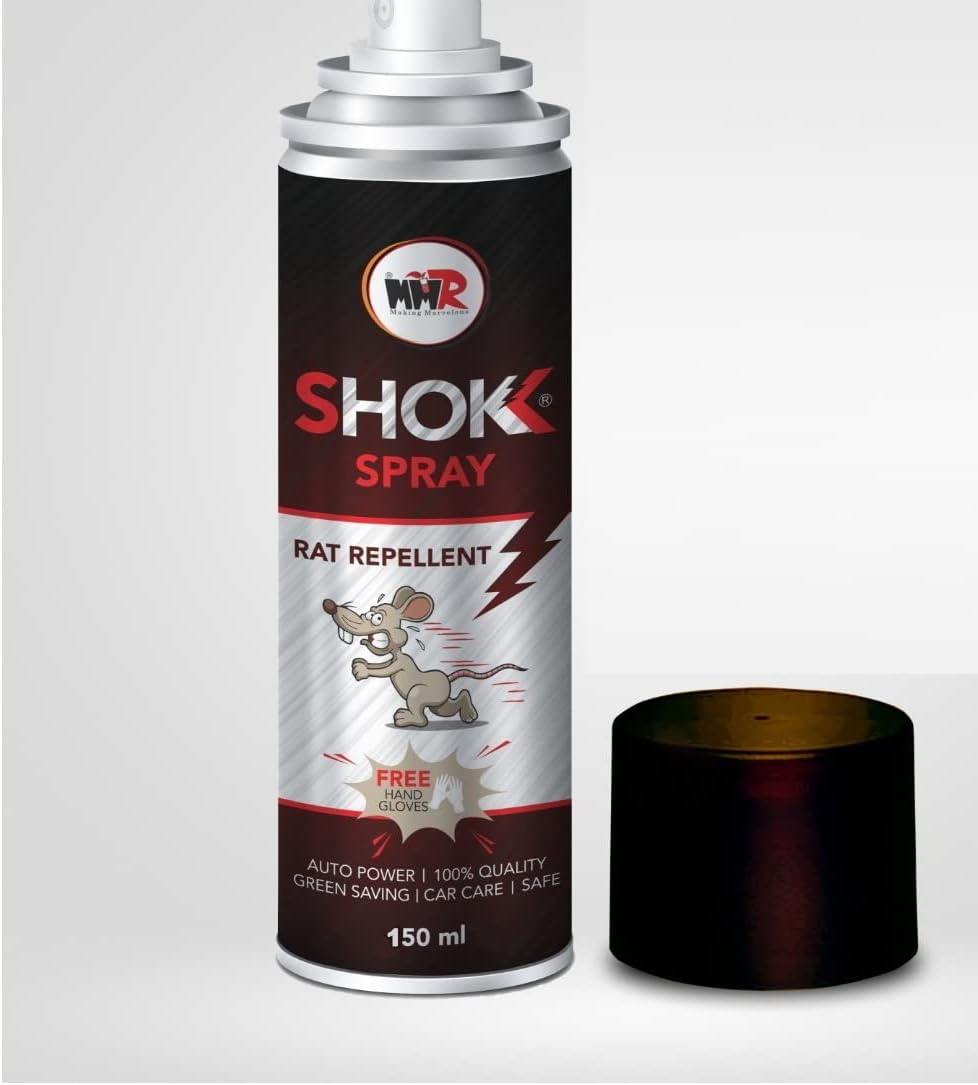 Shokk Powerful Rat Repellent Spray for Cars Bike Spray Highly Effective Lasts Long 150 ml Pack (1)