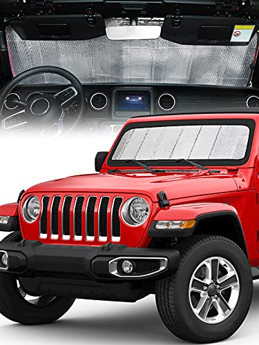 QMPARTS Upgraded Windshield Sunshade Compatible with Wrangler JL & Gladiator ...