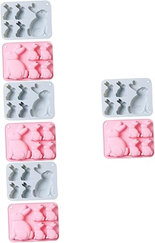 Miniatura 1 de HEMOTON 8 moldes para pastel de Pascua, moldes de silicona para conejos, moldes de silicona para conejos, molde para pastel de conejo, moldes de