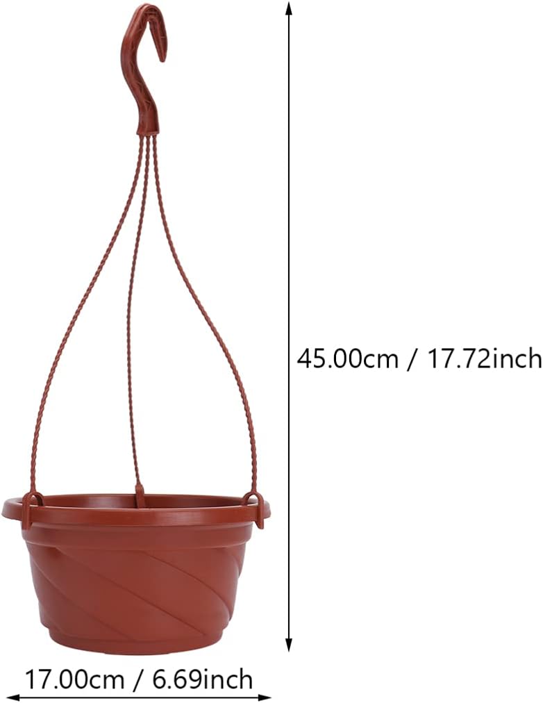 10 Sets Plastic Hanging Planters with Drainage Holes and Detachable Hooks - 6.7 Inch Small Hanging Flower Pots for Indoor Outdoor Plants, Windows, Balconies, and Garden Fences