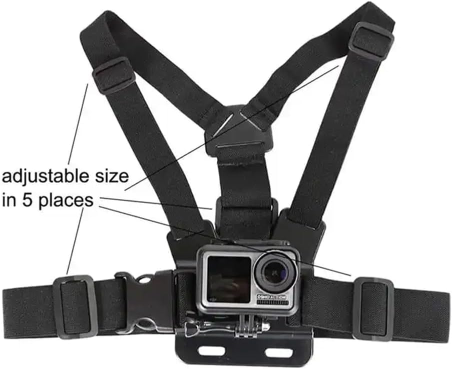 Accessories Kit Quick Release Head Strap Mount + Chest Mount Harness + Backpack Clip Holder + 360°Rotating Wrist Strap for Gopros Heros 12/11/10/9/8/Max/7/6/5 Insta360 One Camera and Smartphones