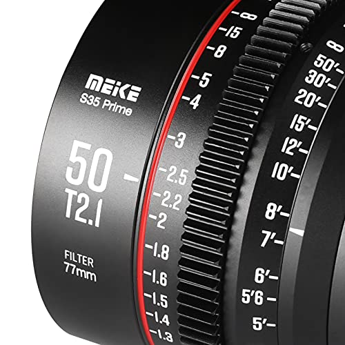 Meke 50Mm T2.1 Super 35 Prime Manual Focus Cinema Lens For Ef-Mount Cine Camera Compatible With Canon C200 C300 Ii, Red Komodo, Bmpcc 6K, Z Cam E2-S6 Bmpcc 6K Pro #TOP3
