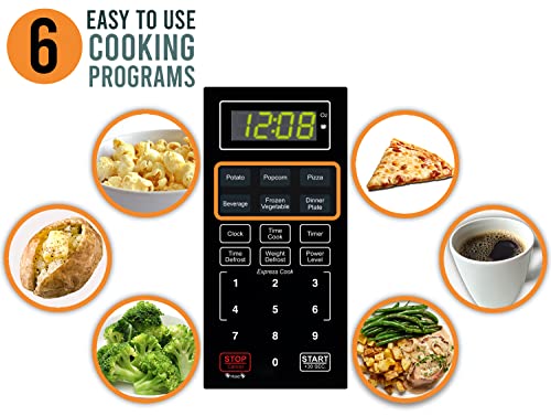 Farberware Fmg11Ss Countertop Microwave Oven, 1.1 Cu. Ft. 1000-Watt, Led Display, Push Button Door, Child Lock, Stainless Steel #TOP5