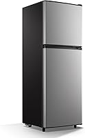 Vista 10 de WANAI - Refrigerador compacto de 3.5 pies cúbicos, diseño de 2 puertas, termostato ajustable, estantes ajustables y extraíbles, adecuado