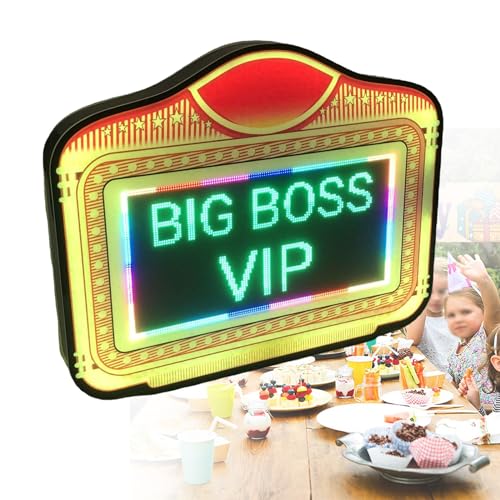 Rechargeable Led Lighted Display for Wedding, Adjustable Text Speed, with Dynamic Text Background, Scroll Play Color Display Screen