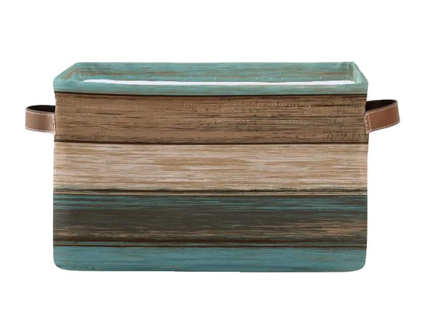 Cesta de almacenamiento rectangular con estampado de madera, cestas organizadoras para ropa, regalos para el hogar, oficina, dormitorio