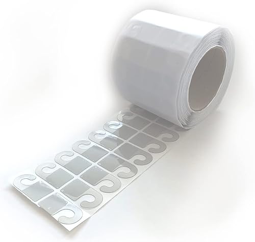 Miniatura 3 de NEO BRASIL Pestañas adhesivas de plástico para colgar de 1 34 x 78 pulgadas, ideal para exhibiciones minoristas en tiendas y tiendas de negocios,