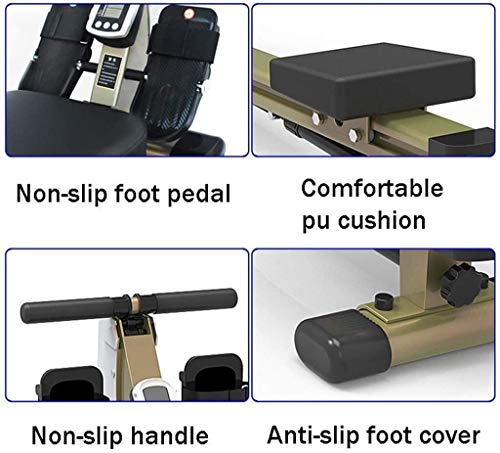 Image of Rowing Machine Indoor Exercise Equipment with 12 Level Adjustable Resistance HD Data Display Cardio Fitness Equipment for Home Use Foldable