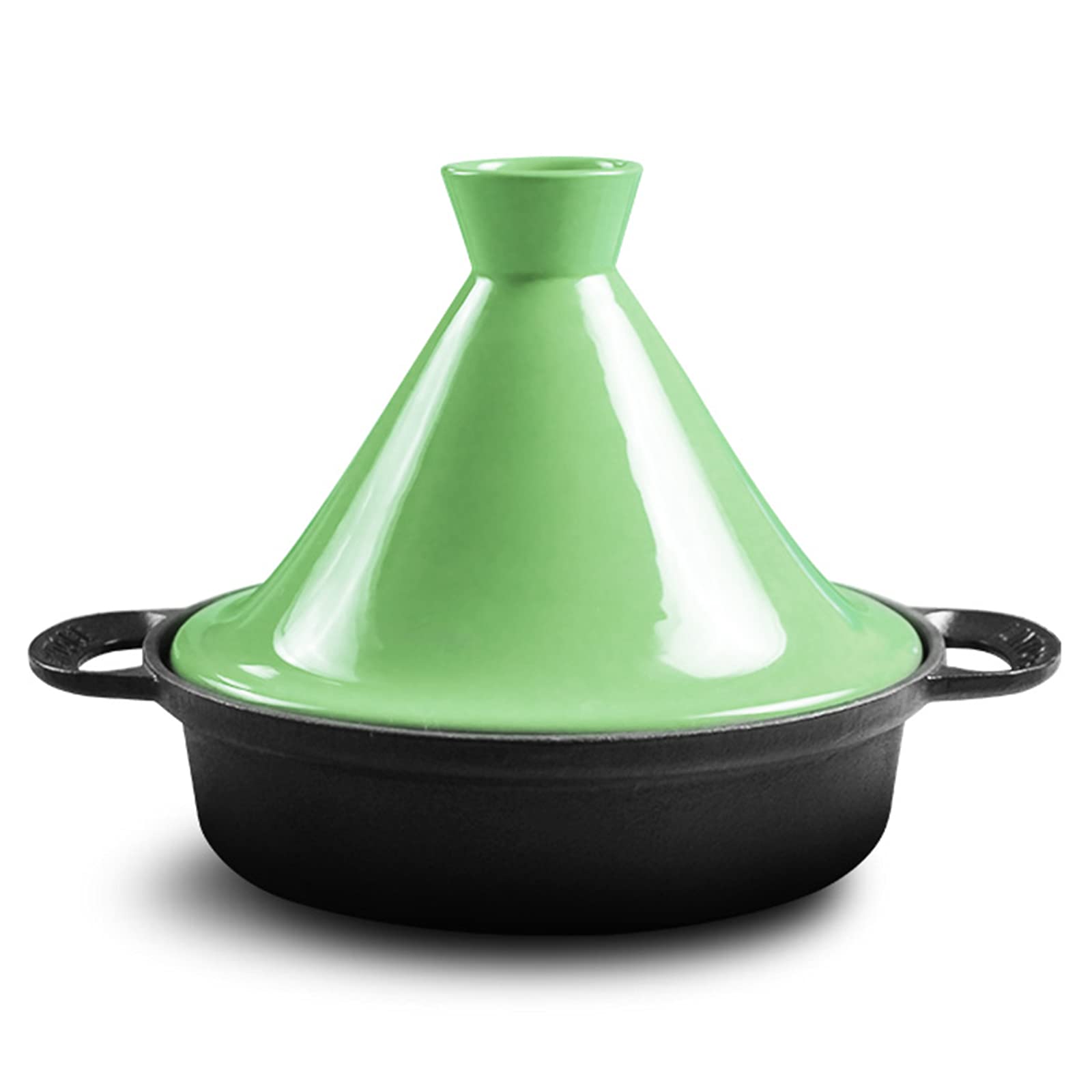 Marmite à tajine en céramique 3 L pour 3 à 5 personnes – Marmite antiadhésive Moroan avec couvercle pour cuisiner des aliments sains, vert