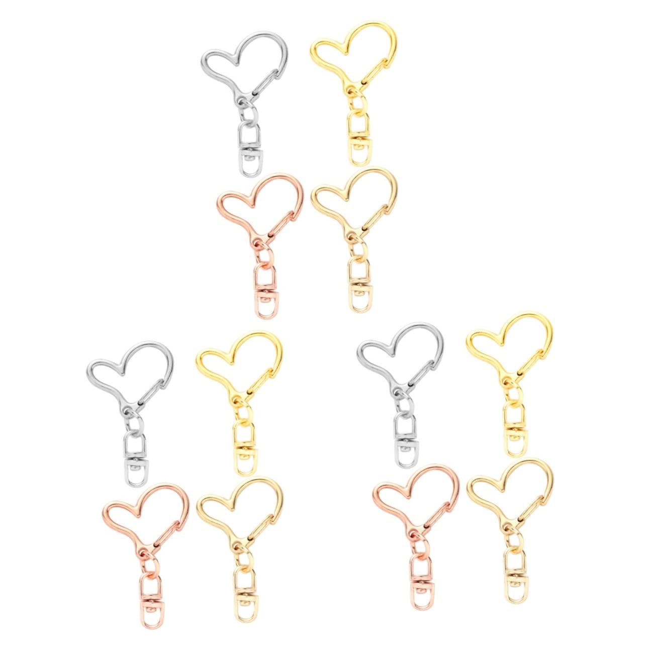 EXCEART 120pezzi Moschettone Forma Di Cuore Chiusure Per Portachiavi Fai Te Accessori Decorativi Per Creazioni Handmade e Gioielli