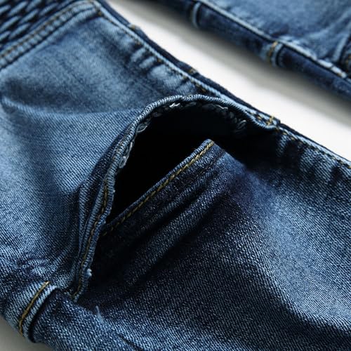 Men's Slim Fit Jeans Ripped Skinny Jeans for Men Fashion Biker Jeans Stretch Moto Denim Pants4