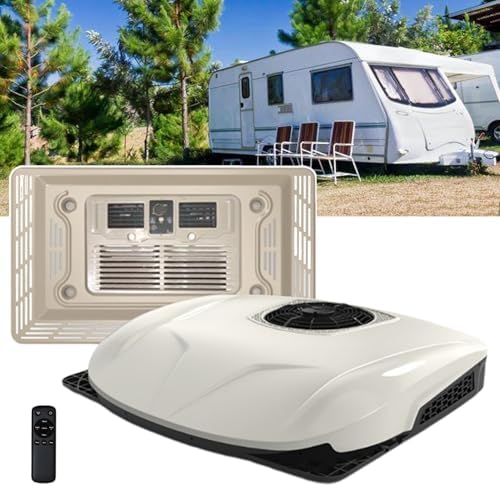 12V/24V RV Air Conditioner - Ultra-Thin Rooftop AC Unit, 2400W, 3 Modes, 5 Adjustable Speeds, Intelligent Frequency Conversion for Campers & RVs